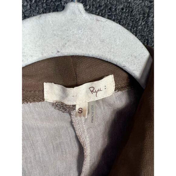 Ryu by Anthropologie Military Womens Sz S Sweater Cardigan Shawl  Brown Striped - Picture 3 of 12